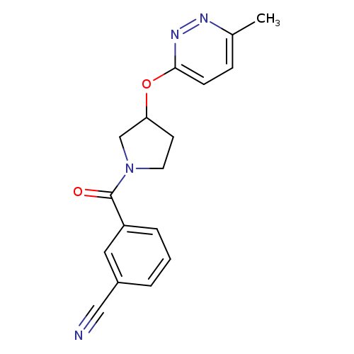 3-{3-[(6-methylpyridazin-3-yl)oxy]pyrrolidine-1-carbonyl}benzonitrile