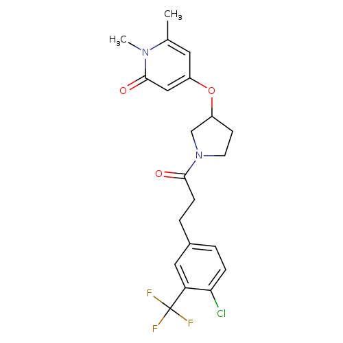 4-[(1-{3-[4-chloro-3-(trifluoromethyl)phenyl]propanoyl}pyrrolidin-3-yl)oxy]-1,6-dimethyl-1,2-dihydropyridin-2-one