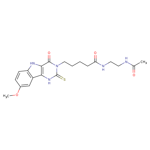 N-(2-acetamidoethyl)-5-{8-methoxy-4-oxo-2-sulfanylidene-1H,2H,3H,4H,5H-pyrimido[5,4-b]indol-3-yl}pentanamide