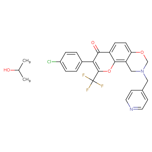 3-(4-chlorophenyl)-9-[(pyridin-4-yl)methyl]-2-(trifluoromethyl)-4H,8H,9H,10H-chromeno[8,7-e][1,3]oxazin-4-one; propan-2-ol