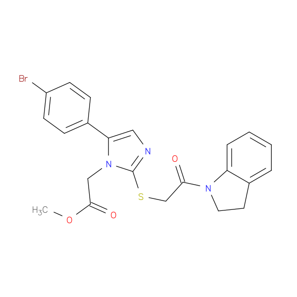 methyl 2-[5-(4-bromophenyl)-2-{[2-(2,3-dihydro-1H-indol-1-yl)-2-oxoethyl]sulfanyl}-1H-imidazol-1-yl]acetate
