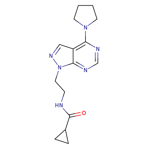 N-{2-[4-(pyrrolidin-1-yl)-1H-pyrazolo[3,4-d]pyrimidin-1-yl]ethyl}cyclopropanecarboxamide