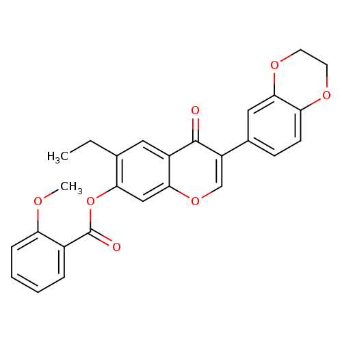 3-(2,3-dihydro-1,4-benzodioxin-6-yl)-6-ethyl-4-oxo-4H-chromen-7-yl 2-methoxybenzoate