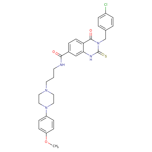 3-[(4-chlorophenyl)methyl]-N-{3-[4-(4-methoxyphenyl)piperazin-1-yl]propyl}-4-oxo-2-sulfanylidene-1,2,3,4-tetrahydroquinazoline-7-carboxamide