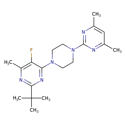 2-tert-butyl-4-[4-(4,6-dimethylpyrimidin-2-yl)piperazin-1-yl]-5-fluoro-6-methylpyrimidine