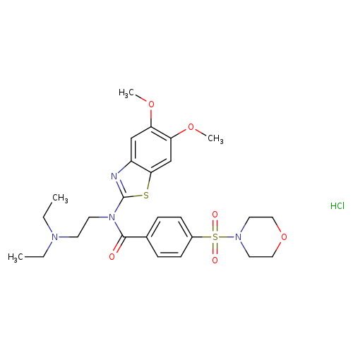 N-[2-(diethylamino)ethyl]-N-(5,6-dimethoxy-1,3-benzothiazol-2-yl)-4-(morpholine-4-sulfonyl)benzamide hydrochloride