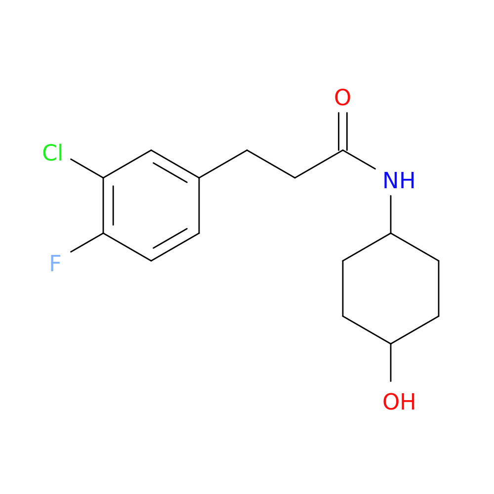 3-(3-chloro-4-fluorophenyl)-N-(4-hydroxycyclohexyl)propanamide