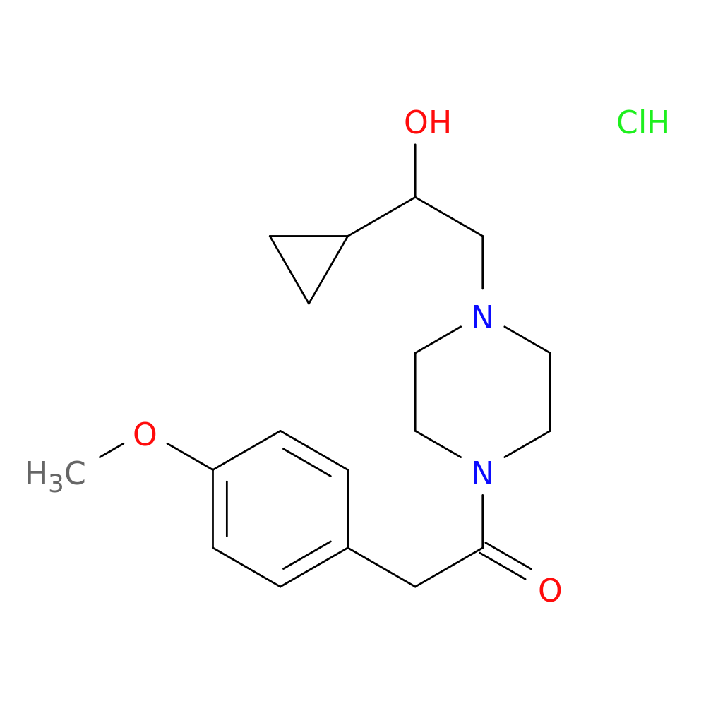 1-[4-(2-cyclopropyl-2-hydroxyethyl)piperazin-1-yl]-2-(4-methoxyphenyl)ethan-1-one hydrochloride