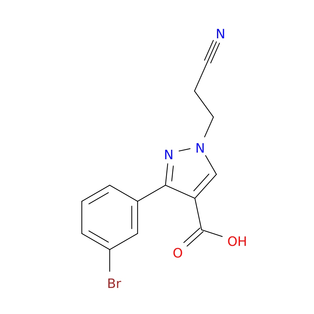 3-(3-bromophenyl)-1-(2-cyanoethyl)-1H-pyrazole-4-carboxylic acid