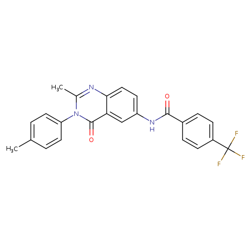 N-[2-methyl-3-(4-methylphenyl)-4-oxo-3,4-dihydroquinazolin-6-yl]-4-(trifluoromethyl)benzamide