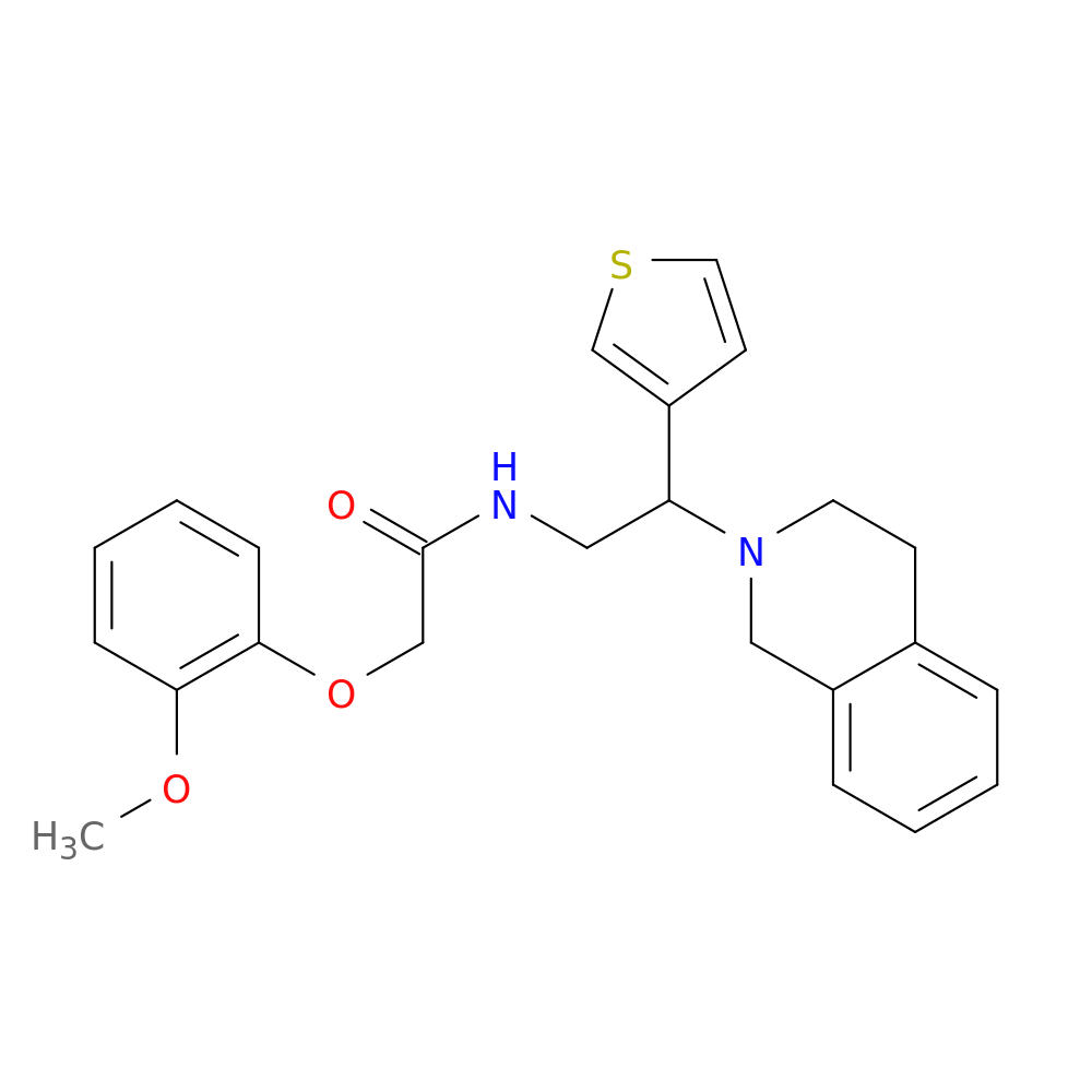 2-(2-methoxyphenoxy)-N-[2-(1,2,3,4-tetrahydroisoquinolin-2-yl)-2-(thiophen-3-yl)ethyl]acetamide