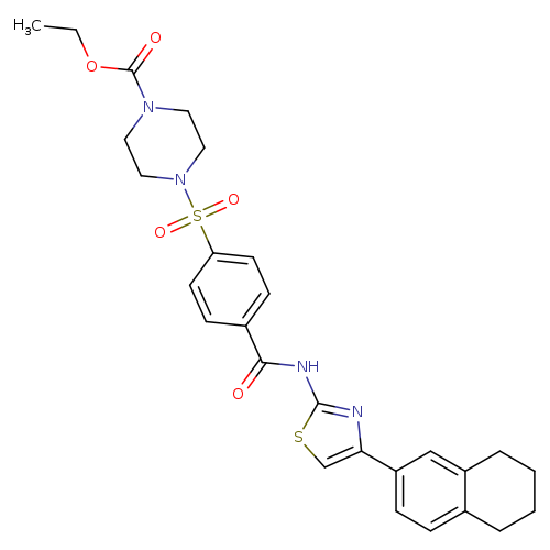 ethyl 4-(4-{[4-(5,6,7,8-tetrahydronaphthalen-2-yl)-1,3-thiazol-2-yl]carbamoyl}benzenesulfonyl)piperazine-1-carboxylate