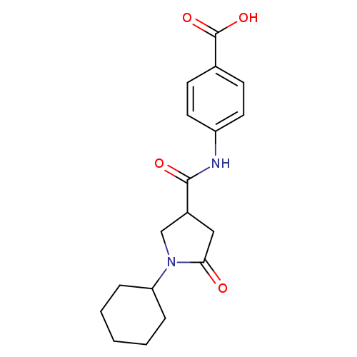4-([(1-Cyclohexyl-5-oxopyrrolidin-3-yl)carbonyl]amino)benzoic acid
