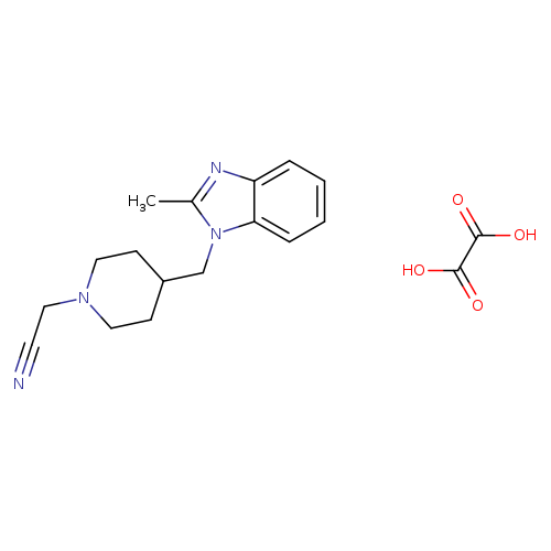 2-{4-[(2-methyl-1H-1,3-benzodiazol-1-yl)methyl]piperidin-1-yl}acetonitrile; oxalic acid