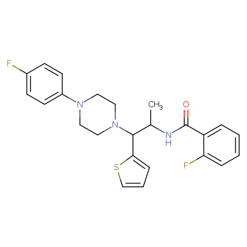 2-fluoro-N-{1-[4-(4-fluorophenyl)piperazin-1-yl]-1-(thiophen-2-yl)propan-2-yl}benzamide