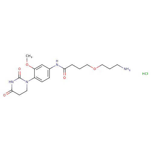 4-(3-aminopropoxy)-N-[4-(2,4-dioxo-1,3-diazinan-1-yl)-3-methoxyphenyl]butanamidehydrochloride