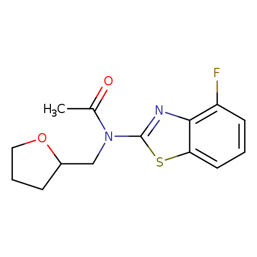 N-(4-fluoro-1,3-benzothiazol-2-yl)-N-[(oxolan-2-yl)methyl]acetamide