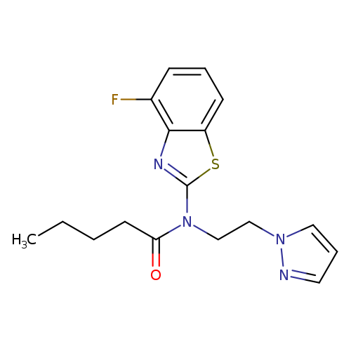 N-(4-fluoro-1,3-benzothiazol-2-yl)-N-[2-(1H-pyrazol-1-yl)ethyl]pentanamide