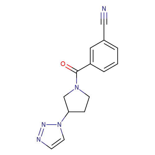 3-[3-(1H-1,2,3-triazol-1-yl)pyrrolidine-1-carbonyl]benzonitrile
