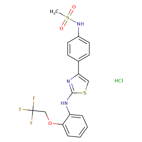 N-[4-(2-{[2-(2,2,2-trifluoroethoxy)phenyl]amino}-1,3-thiazol-4-yl)phenyl]methanesulfonamide hydrochloride