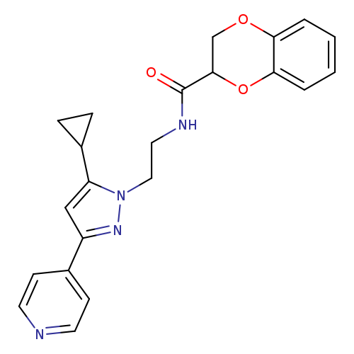 N-{2-[5-cyclopropyl-3-(pyridin-4-yl)-1H-pyrazol-1-yl]ethyl}-2,3-dihydro-1,4-benzodioxine-2-carboxamide