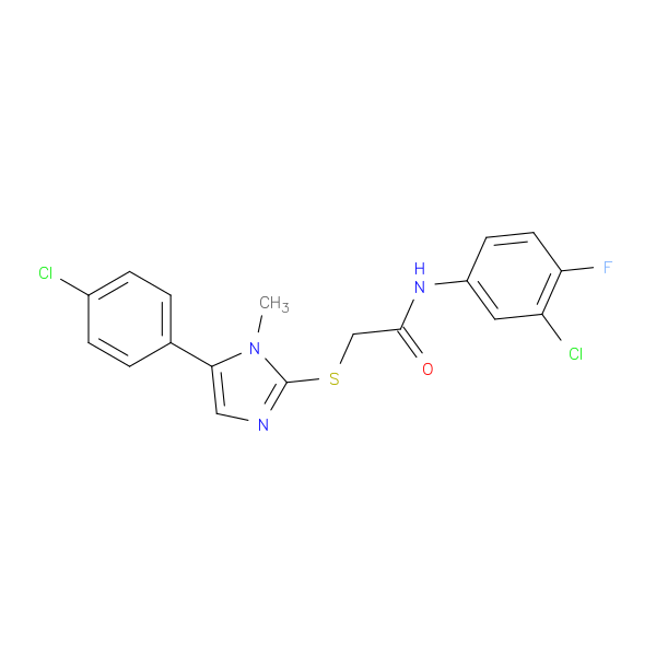 N-(3-chloro-4-fluorophenyl)-2-{[5-(4-chlorophenyl)-1-methyl-1H-imidazol-2-yl]sulfanyl}acetamide