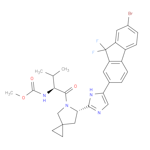 Carbamic acid, N-[(1S)-1-[[(6S)-6-[5-(7-bromo-9,9-difluoro-9H-fluoren-2-yl)-1H-imidazol-2-yl]-5-azaspiro[2.4]hept-5-yl]carbonyl]-2-methylpropyl]-, methyl ester