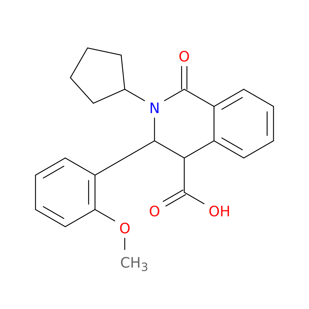 2-cyclopentyl-3-(2-methoxyphenyl)-1-oxo-1,2,3,4-tetrahydroisoquinoline-4-carboxylic acid
