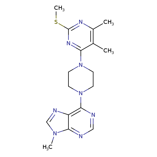 6-{4-[5,6-dimethyl-2-(methylsulfanyl)pyrimidin-4-yl]piperazin-1-yl}-9-methyl-9H-purine