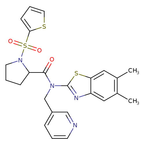 N-(5,6-dimethyl-1,3-benzothiazol-2-yl)-N-[(pyridin-3-yl)methyl]-1-(thiophene-2-sulfonyl)pyrrolidine-2-carboxamide