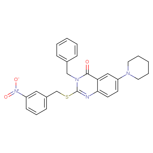 3-benzyl-2-{[(3-nitrophenyl)methyl]sulfanyl}-6-(piperidin-1-yl)-3,4-dihydroquinazolin-4-one