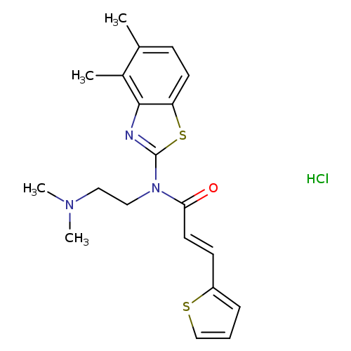 (2E)-N-(4,5-dimethyl-1,3-benzothiazol-2-yl)-N-[2-(dimethylamino)ethyl]-3-(thiophen-2-yl)prop-2-enamide hydrochloride
