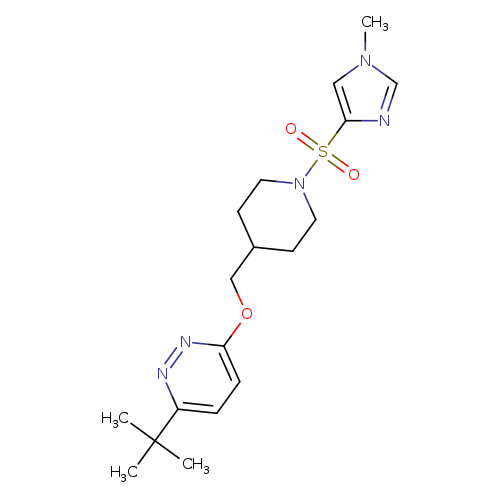 3-tert-butyl-6-({1-[(1-methyl-1H-imidazol-4-yl)sulfonyl]piperidin-4-yl}methoxy)pyridazine