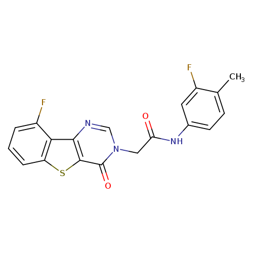 N-(3-fluoro-4-methylphenyl)-2-{13-fluoro-6-oxo-8-thia-3,5-diazatricyclo[7.4.0.0^{2,7}]trideca-1(13),2(7),3,9,11-pentaen-5-yl}acetamide