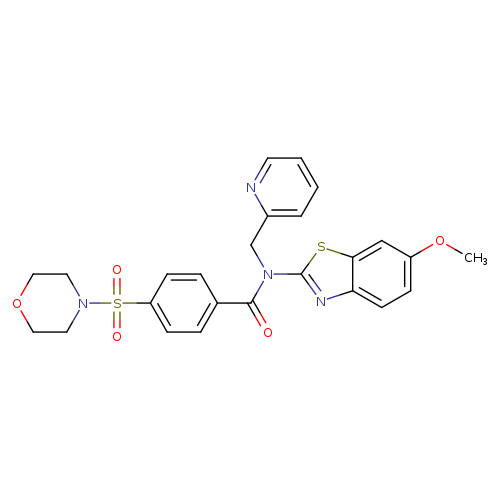 N-(6-methoxy-1,3-benzothiazol-2-yl)-4-(morpholine-4-sulfonyl)-N-[(pyridin-2-yl)methyl]benzamide