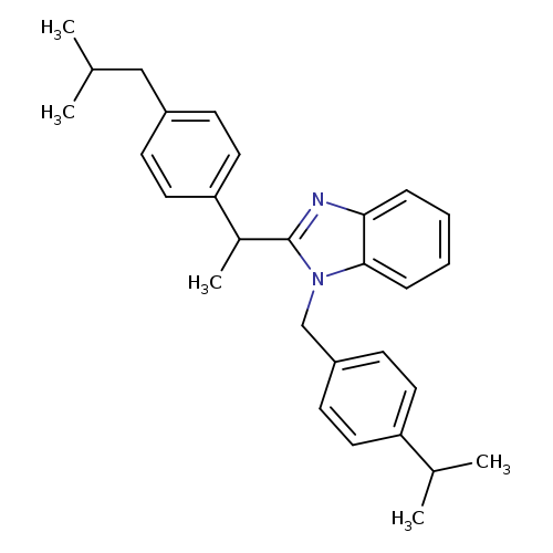 2-{1-[4-(2-methylpropyl)phenyl]ethyl}-1-{[4-(propan-2-yl)phenyl]methyl}-1H-1,3-benzodiazole