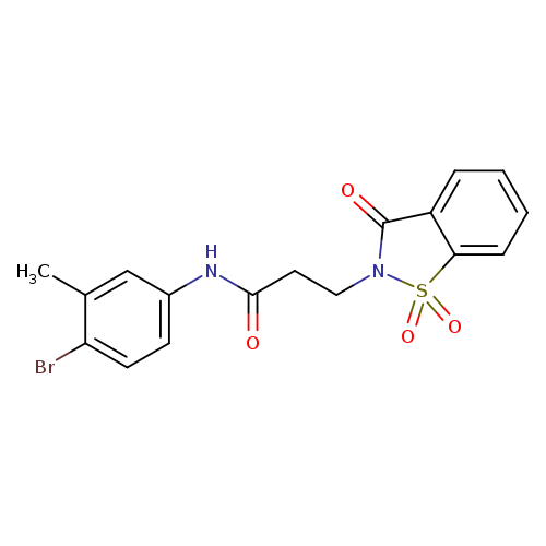 N-(4-bromo-3-methylphenyl)-3-(1,1,3-trioxo-2,3-dihydro-1lambda6,2-benzothiazol-2-yl)propanamide