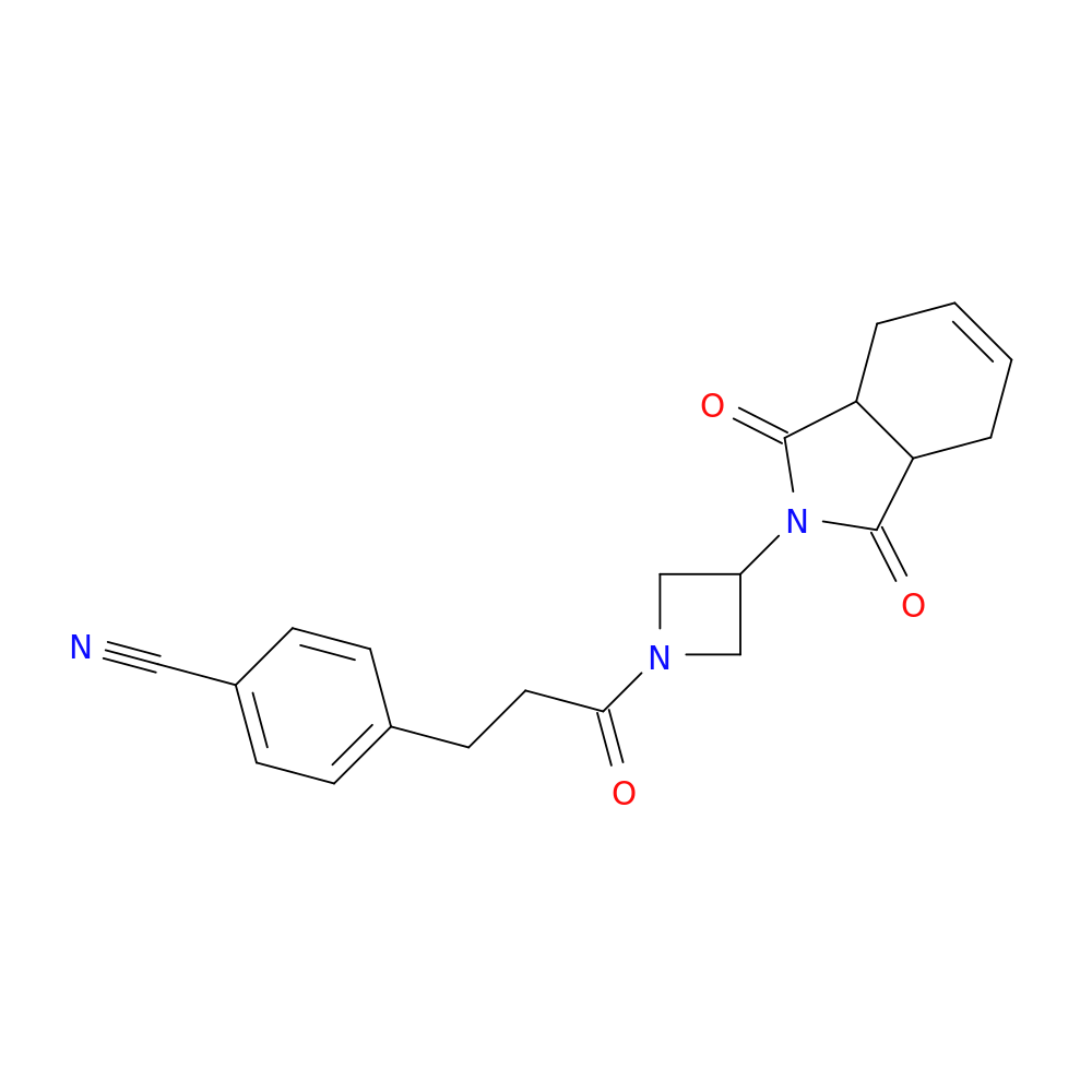 4-{3-[3-(1,3-dioxo-2,3,3a,4,7,7a-hexahydro-1H-isoindol-2-yl)azetidin-1-yl]-3-oxopropyl}benzonitrile