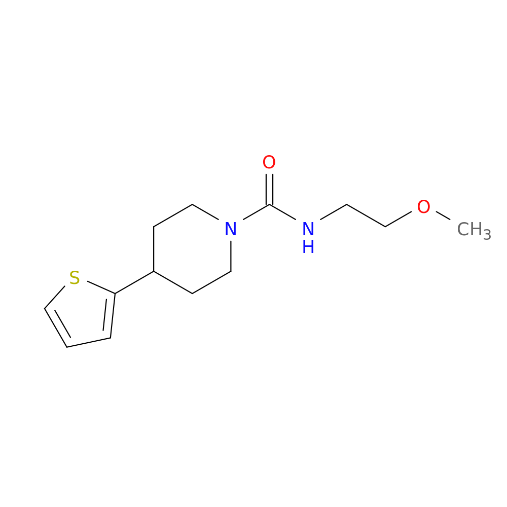 N-(2-methoxyethyl)-4-(thiophen-2-yl)piperidine-1-carboxamide