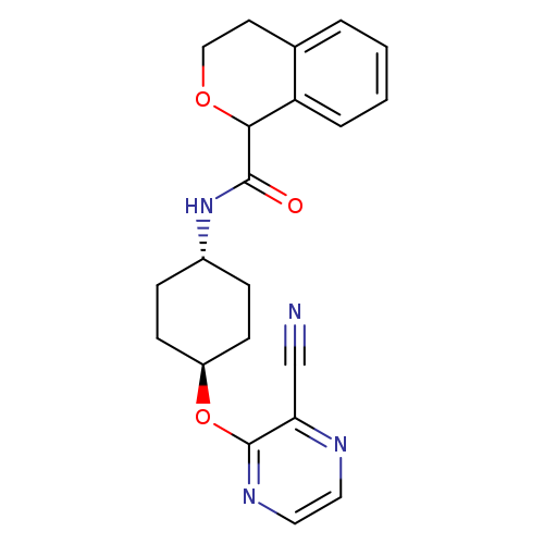 N-[(1r,4r)-4-[(3-cyanopyrazin-2-yl)oxy]cyclohexyl]-3,4-dihydro-1H-2-benzopyran-1-carboxamide