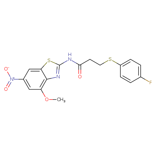 3-[(4-fluorophenyl)sulfanyl]-N-(4-methoxy-6-nitro-1,3-benzothiazol-2-yl)propanamide