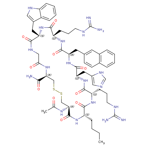 L-Cysteinamide, N-acetyl-L-cysteinyl-L-norleucyl-L-arginyl-L-histidyl-3-(2-naphthalenyl)-D-alanyl-L-arginyl-L-tryptophylglycyl-, cyclic (1→9)-disulfide