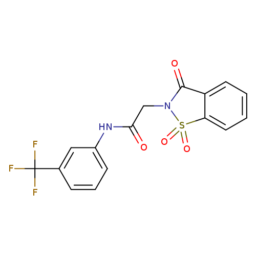 N-[3-(trifluoromethyl)phenyl]-2-(1,1,3-trioxo-1,3-dihydro-2H-1,2-benzisothiazol-2-yl)acetamide