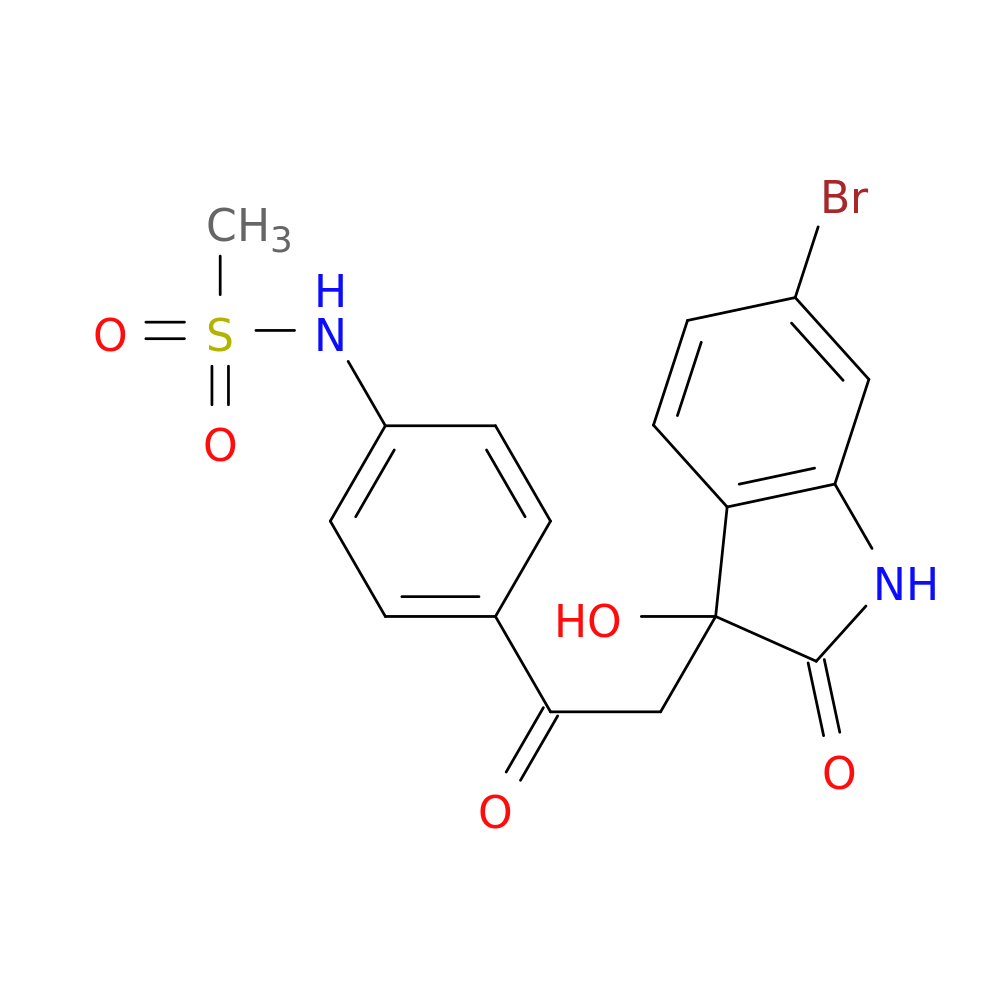N-{4-[2-(6-bromo-3-hydroxy-2-oxo-2,3-dihydro-1H-indol-3-yl)acetyl]phenyl}methanesulfonamide