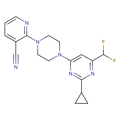 2-{4-[2-cyclopropyl-6-(difluoromethyl)pyrimidin-4-yl]piperazin-1-yl}pyridine-3-carbonitrile
