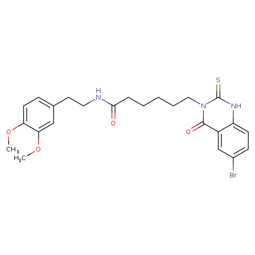 6-(6-bromo-4-oxo-2-sulfanylidene-1,2,3,4-tetrahydroquinazolin-3-yl)-N-[2-(3,4-dimethoxyphenyl)ethyl]hexanamide