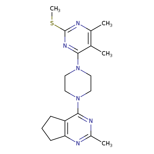 4,5-dimethyl-6-(4-{2-methyl-5H,6H,7H-cyclopenta[d]pyrimidin-4-yl}piperazin-1-yl)-2-(methylsulfanyl)pyrimidine