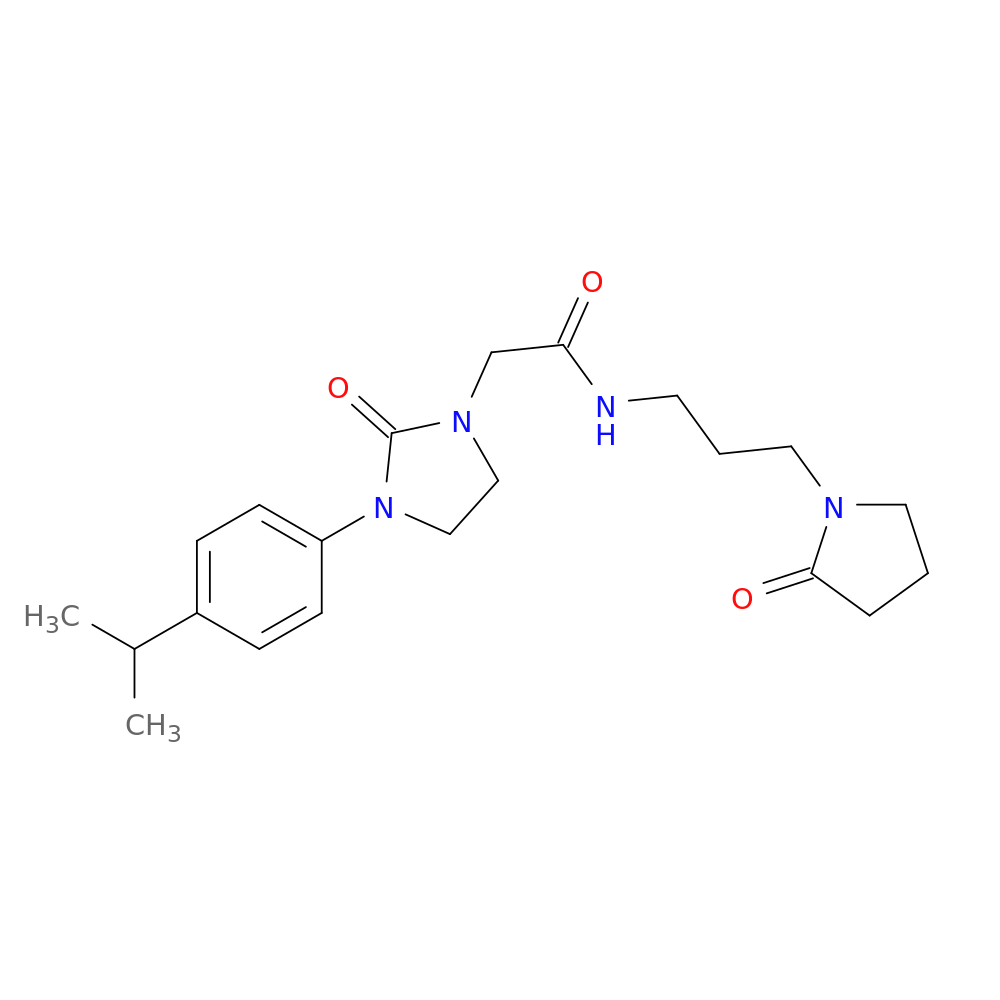 2-{2-oxo-3-[4-(propan-2-yl)phenyl]imidazolidin-1-yl}-N-[3-(2-oxopyrrolidin-1-yl)propyl]acetamide