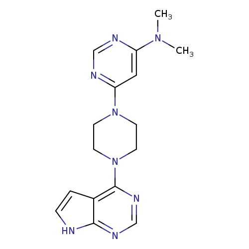 N,N-dimethyl-6-(4-{7H-pyrrolo[2,3-d]pyrimidin-4-yl}piperazin-1-yl)pyrimidin-4-amine