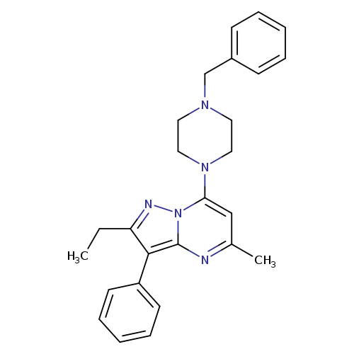 1-benzyl-4-{2-ethyl-5-methyl-3-phenylpyrazolo[1,5-a]pyrimidin-7-yl}piperazine